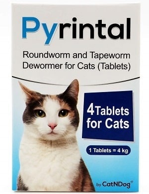Pyrintal Roundworm and Tapeworm Dewormer for Cats 
