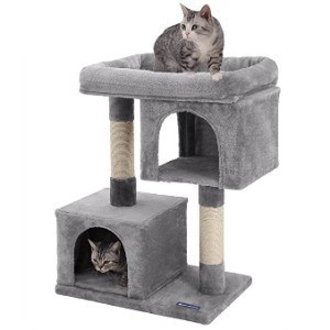 SONGMICS Cat Tree with Sisal-Covered Scratching Posts