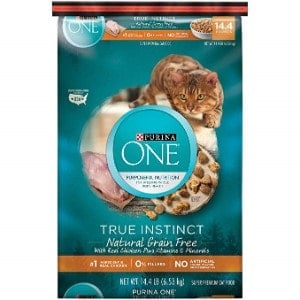 . Purina ONE True Instinct Grain Free High Protein, Natural Formula Adult Dry Cat Food