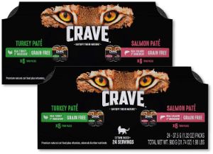 Crave Wet Cat Food Trays – 24 pack – Turkey & Salmon