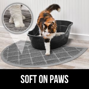Gorilla Grip Original Premium Durable Cat Litter Mat – Half Circle