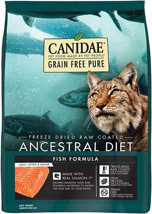 CANIDAE Pure Ancestral Diet Freeze-Dried Raw Coated Dry Cat Food Fish Formula
